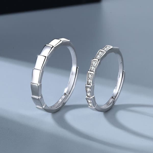 Par Ringe Sølvbelagt Ring SÆT 1 PAR SÆT 1 PAR Set 1 pair