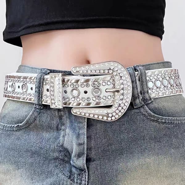 Rhinestonebelte Rhinestone-rem SVART Black