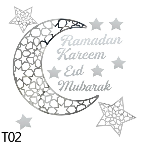 Ramadan Kareem Peiliseinätarra Kuu Tähti DIY Eid Mubarak