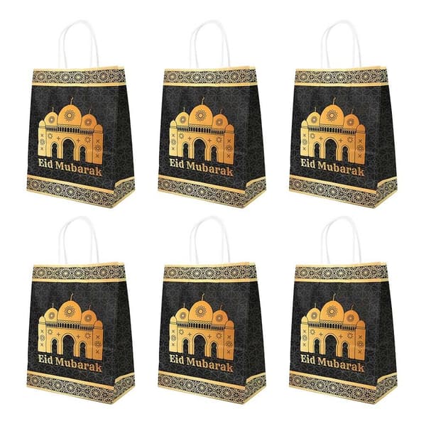 6 stk Eid Mubarak Papirposegaveesker STIL 5
