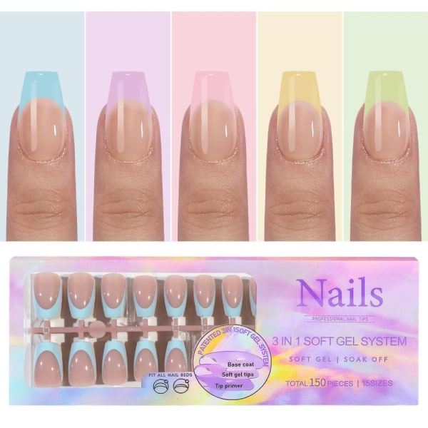 Almond Fake Nails French False Nail 6 6 6