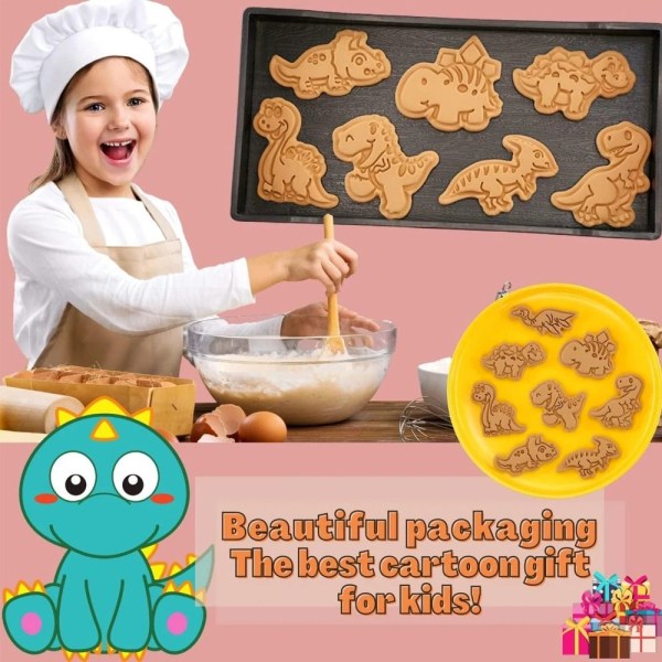 8 stk/sett Cookie Cutters Trykkbar kjeksform Stempel DIY Baking