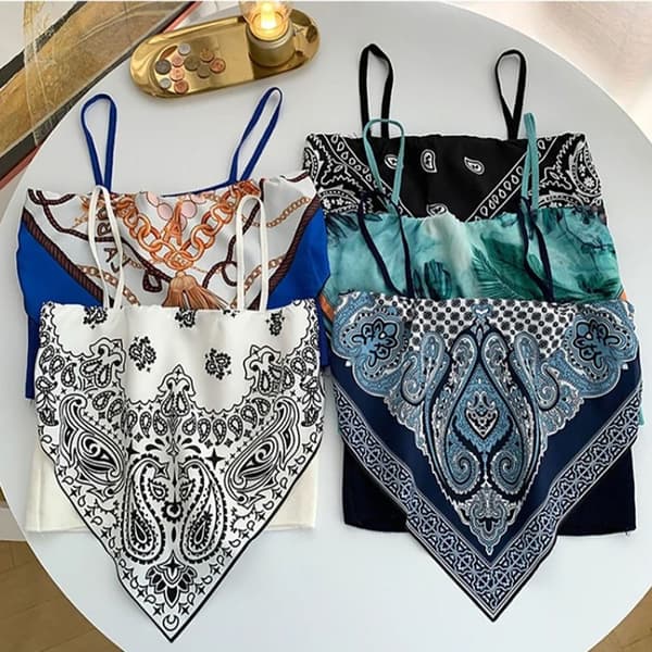 Camisole trekantet skjerf BLÅ Blue