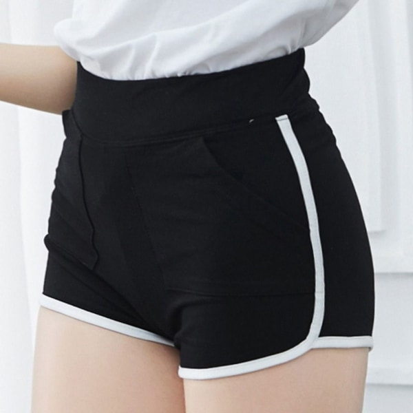 Cotton Yoga Shorts Skinny Slim Short Pants SORT M black M