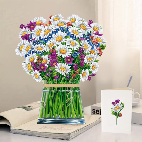 3D Pop Up -kukkakortit Syntymäpäiväkutsukortti 3 3 3