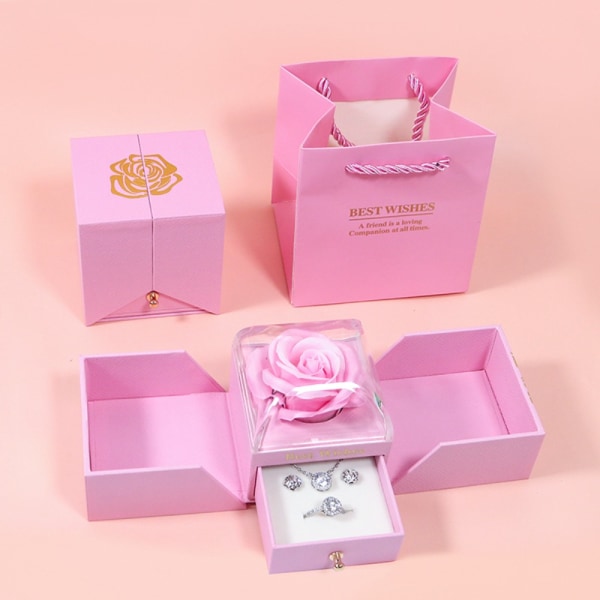 Rose Gift Box Oppbevaringsveske BLÅ blue