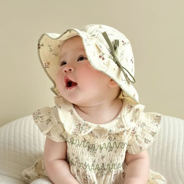 3-18M Baby Bøttehatt Solhatt KAFFE Coffee