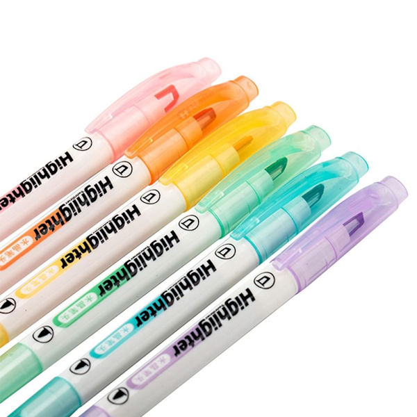 6 stk/sett Markeringspennsett Nøkkelpunkter Markører Fargepenn 6PCS/Set