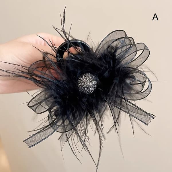 Fjäderhårklämma Fluffig Päls Hårspänne A (8CM) A (8CM) A (8cm)