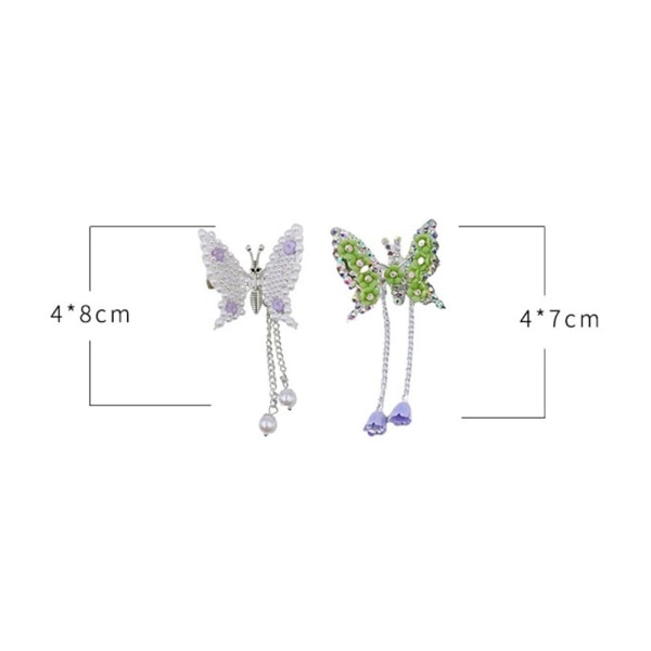 Rhinestone Butterfly Hårnål Butterfly Bangs Side Clip FARVE 7 Color 7