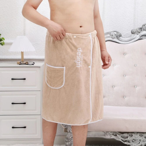 Blød Microfiber Badekåbe Herre Badehåndklæde GRÅ grey