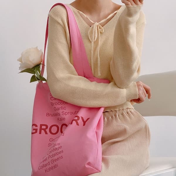Canvas Axelväska Shoppingväskor ROSA pink