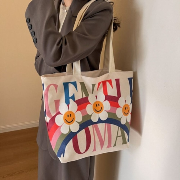 Dame håndtaske Canvas Tote Bag Messenger Bag