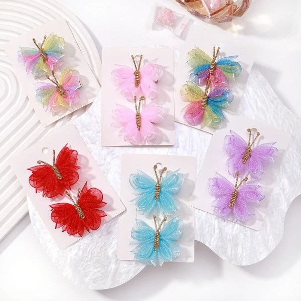 2 stk/sæt Hårspænder Flockende hårnåle RAINBOW FARVE C RAINBOW Rainbow color C