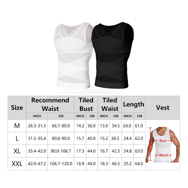 Slankevest Slankebelte HVIT M white M