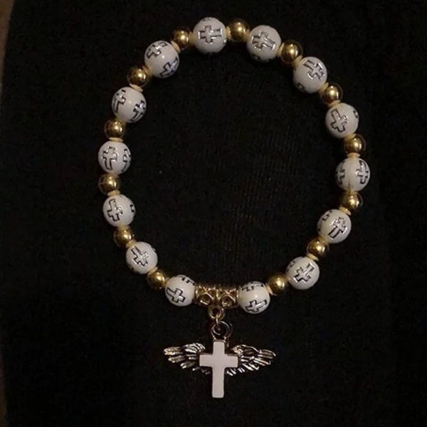 Angel Wing Cross Rannekoru Angel Rosary Rannekorut VALKOINEN white