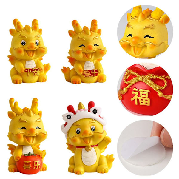 Mikrolandskapsornament Gyllene Drakfigur E E E