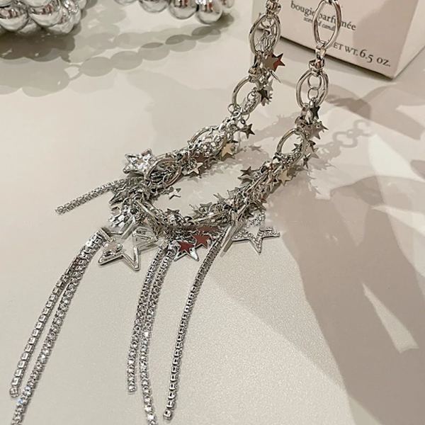 Star udhulet halskæde Fashion indlagt Rhinestone halskæde
