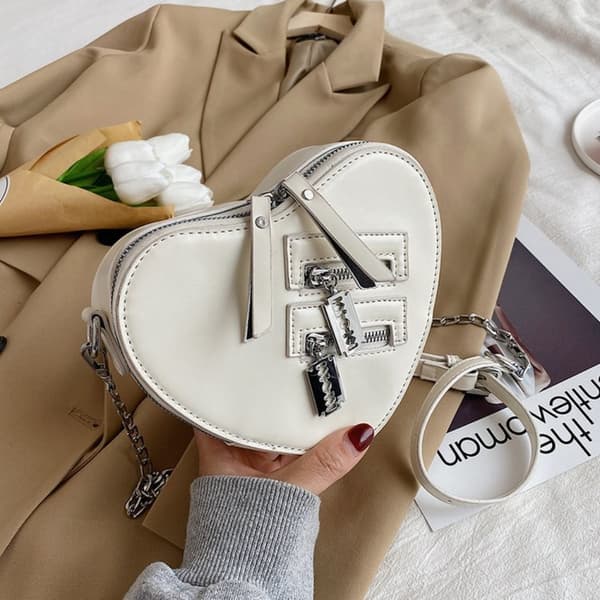 PU Läder Väska Retro Läder Axelväska VIT White