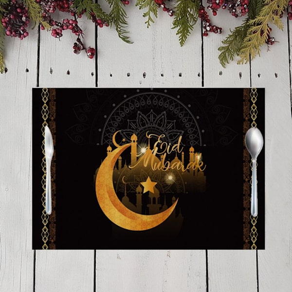 2 st 32x42cm Eid Mubarak Bordstablett
