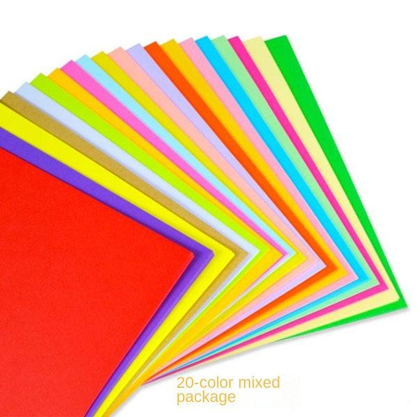 300 ark 20-färgs konstruktionspapper Origamipappersutskrift A4300 Sheets