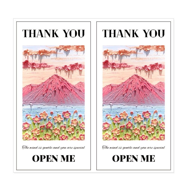 50 STK Thank You Stickers Open Me Decals 1 1 1
