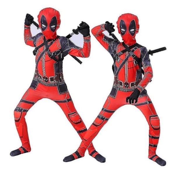 Kids Deadpool Superhero Halloween Party Cosplay Costume 150cm