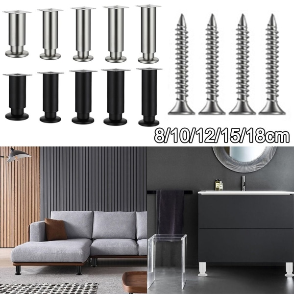 Støtteben Møbelben SORT 15CM Black 15CM