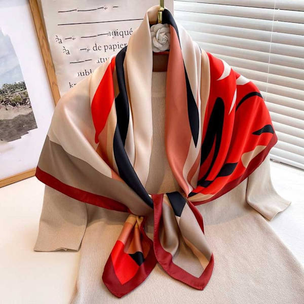 Strandsjal 90x90cm Sidenscarf 4 4 4