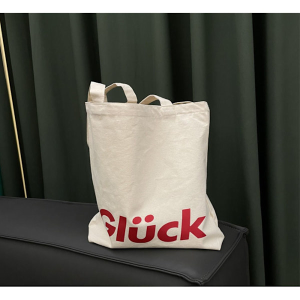 Trykt brev mulepose Stor kapacitet lærred Shopping Bag Tote