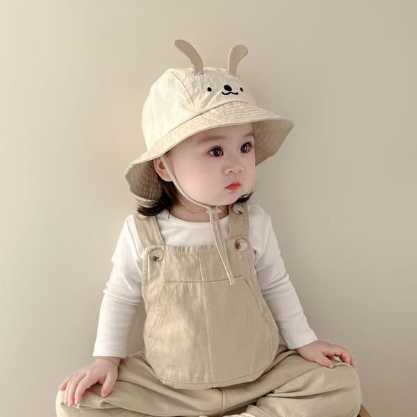 Barne bøttehatter Solhatt for barn BEIGE beige