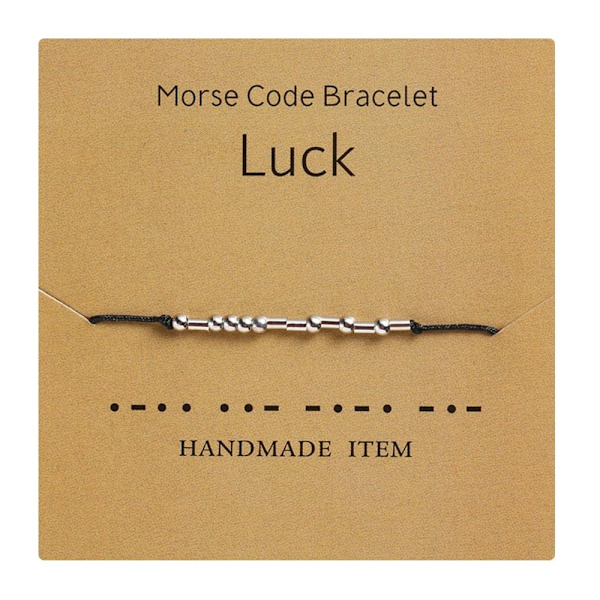 Morse Code -rannekoru helmikäs rannekoru LUCK LUCK Luck