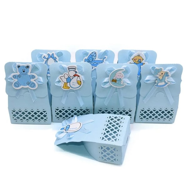 12st/lot Candy Box Wedding Favor Box D-BLÅ D-BLÅ D-Blue