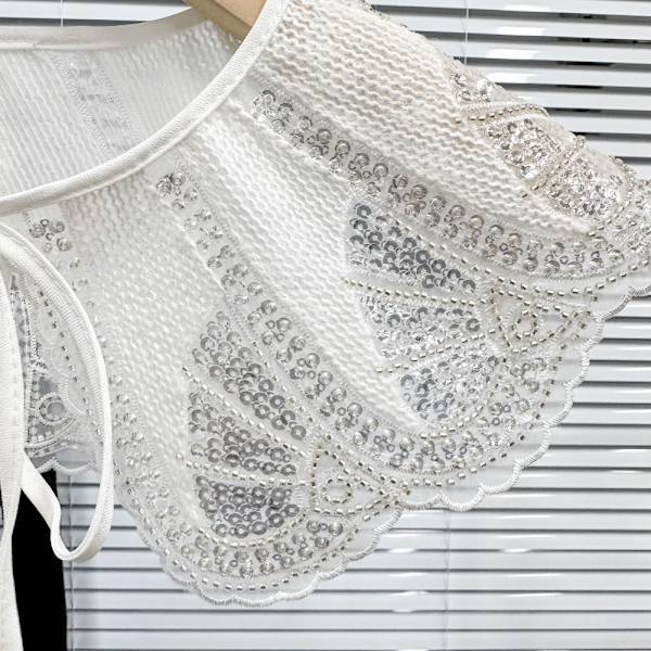 Broderad falsk krage Dekorativ krage med falsk krage