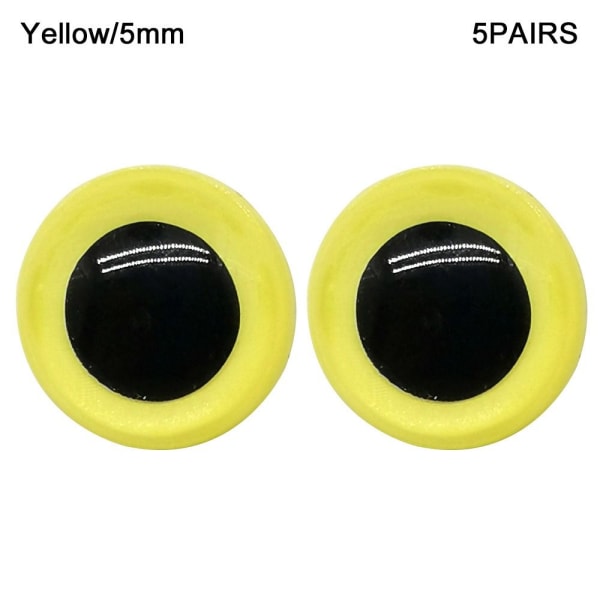 10 stk/5 par Eyes Crafts Eyes Puppet Crystal Eyes 5MMYELLOW 5mmYellow