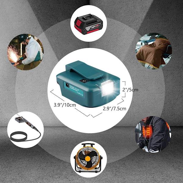 14,4V-18V Li-ion batteriadapter Strømkildelader for Makita