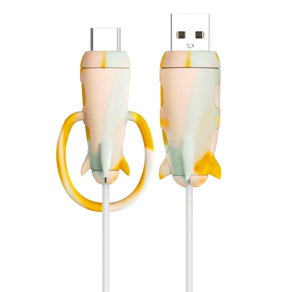 Kaapelisuoja Laturin kaapelin cover Pink&Green&Yellow USB to C-USB to C