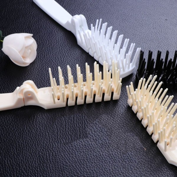 Folding Comb Massasje Hårbørste SVART black