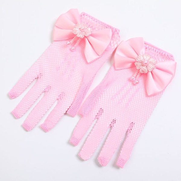 Bröllopshandskar för barn Mesh ROSA Pink