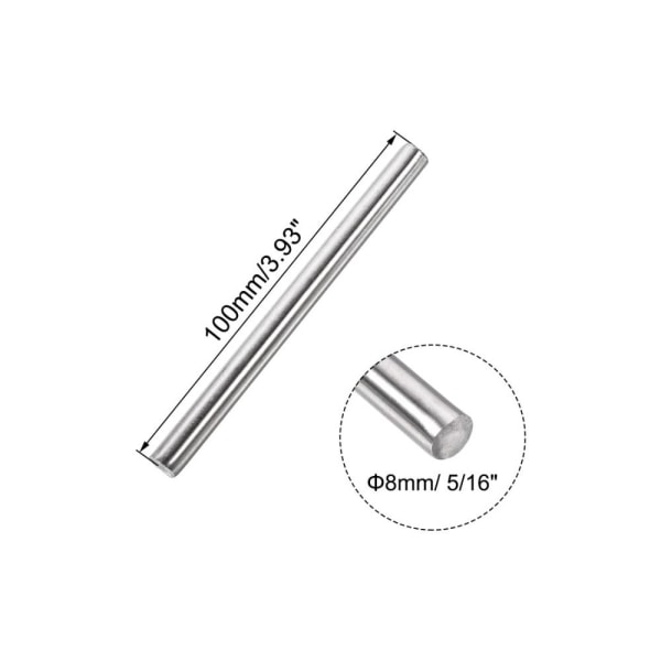 2 kpl kiinteää pyöreää tangoa, lineaarinen liikeakseli 100 mm 100mm