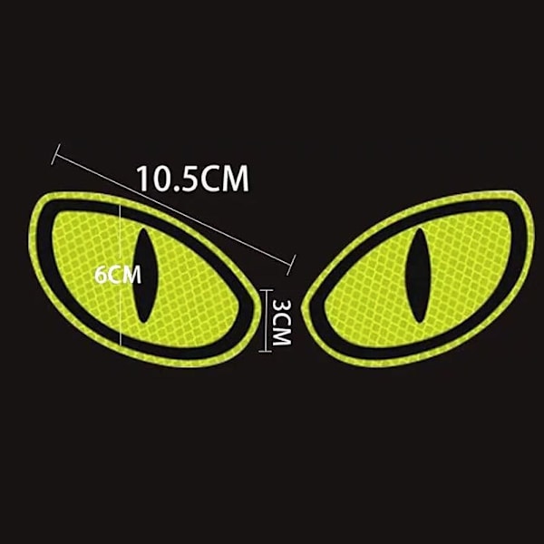 6 stk Eye Car Stickers 3D Eye Shape Night Reflekterende Decals