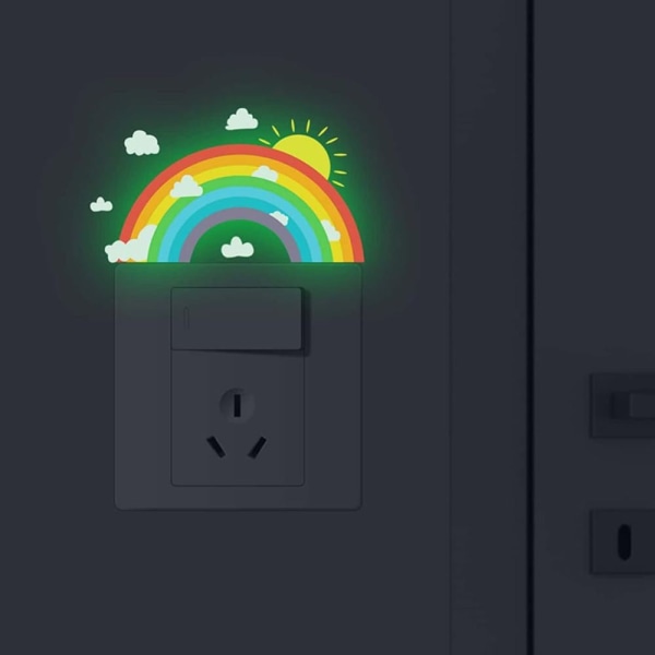 Rainbow Veggdekor Glow in The Dark Stickers 4 STK 4 STK 4PCS