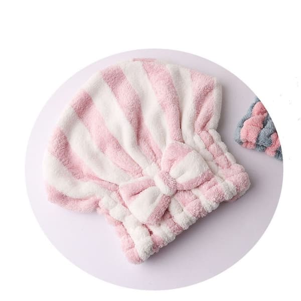 Sløjfe Tørrehætte til Hår Hurtigtørrende Badehætte PINK pink