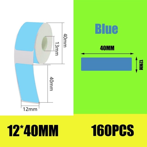 Selvklæbende termisk etiket termisk etiket klistermærkepapir BLÅ blue