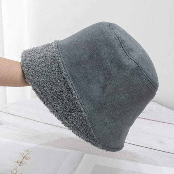 Patchwork Hatt Plysjkant Hatt GRÅ Grey