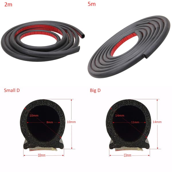 Gummilist D-forma Vädertätning SMALL D 2M Small D 2m