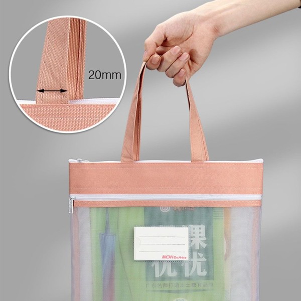 Läpinäkyvä Mesh File Bag Paperilaukku VAALEENVIHREÄ Light green