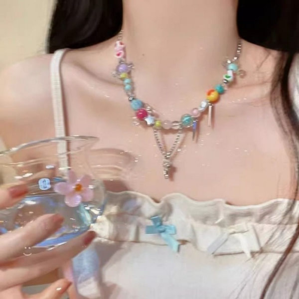 Värikäs riipus kaulakoru Candy Clavicle ketju 01 01 01