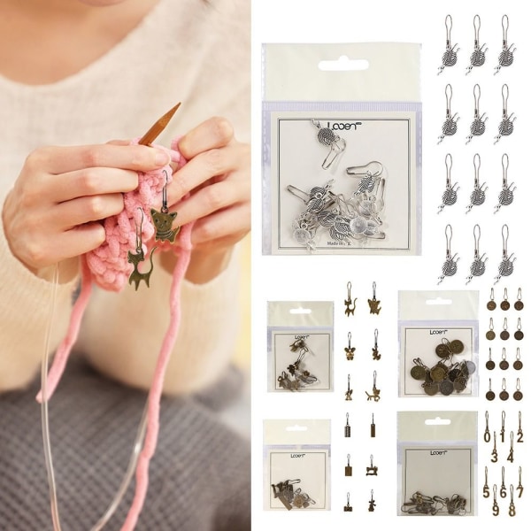 Stickningsmarkörer Nummer 0~9 stygnmarkörer A-12PCS A-12pcs