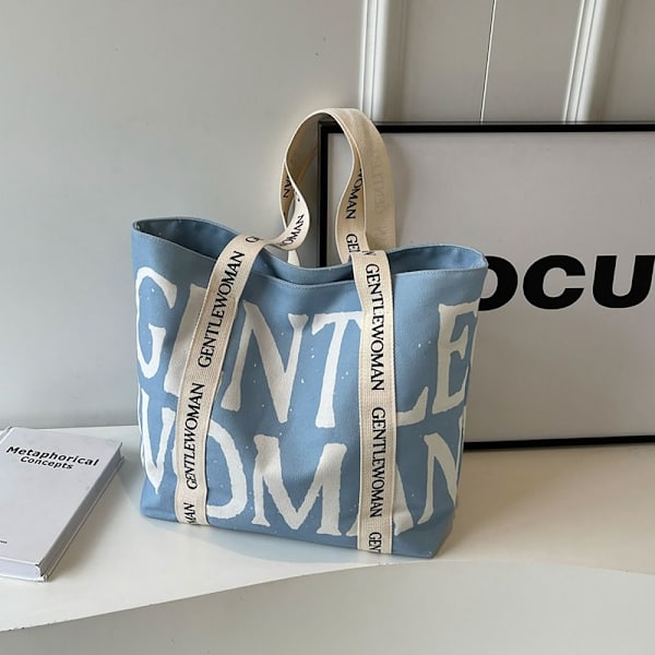 Olkalaukut Kangaskassit VAALEAN SININEN light blue